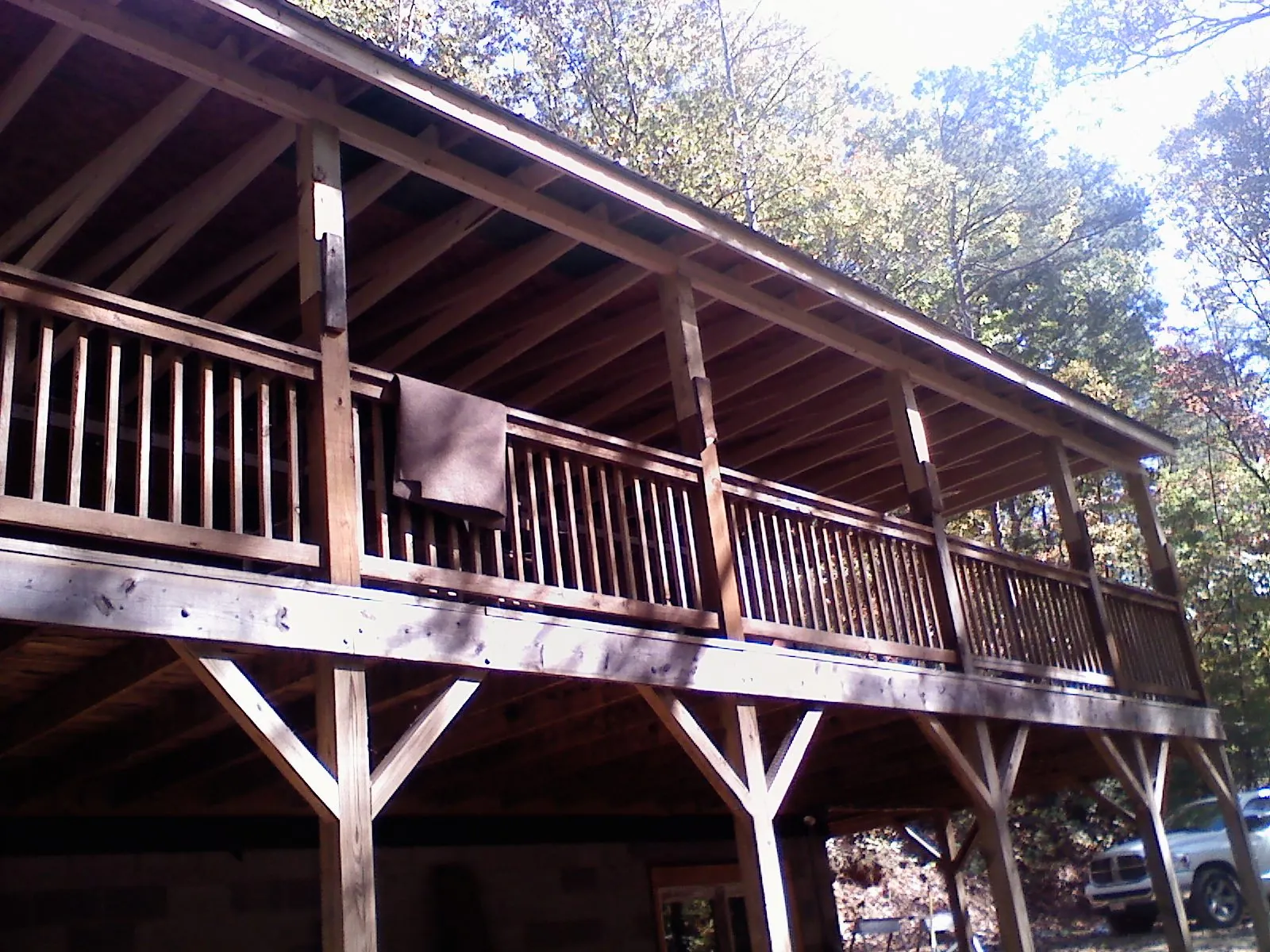 Timber framing under a new elevated porch and deck — Roof Leak Repair in Pelzer by Roofing Brothers